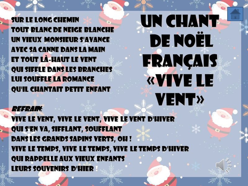 Sur le long chemin Tout blanc de neige blanche  Un vieux monsieur s'avance